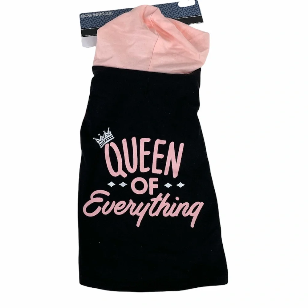 Wag & Bone Queen of Everything Dog Shirt, Black, Pink, Small, Medium
